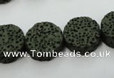 CLV400 15.5 inches 6*15mm coin dyed lava beads wholesale