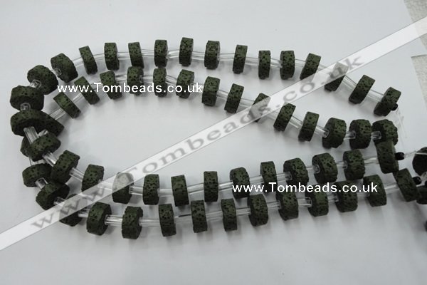 CLV410 15.5 inches 6*15mm tyre dyed lava beads wholesale