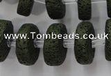 CLV411 15.5 inches 7*20mm tyre dyed lava beads wholesale