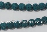 CLV452 15.5 inches 8mm round dyed blue lava beads wholesale