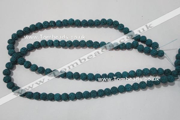 CLV452 15.5 inches 8mm round dyed blue lava beads wholesale