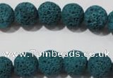 CLV453 15.5 inches 10mm round dyed blue lava beads wholesale