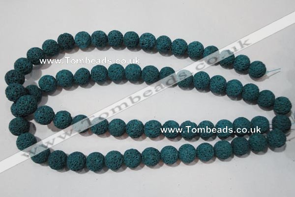 CLV453 15.5 inches 10mm round dyed blue lava beads wholesale