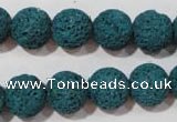 CLV454 15.5 inches 12mm round dyed blue lava beads wholesale