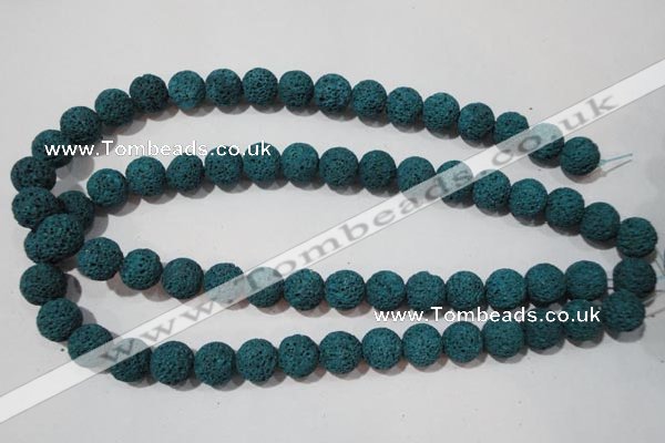 CLV454 15.5 inches 12mm round dyed blue lava beads wholesale