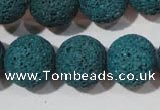 CLV457 15.5 inches 18mm round dyed blue lava beads wholesale