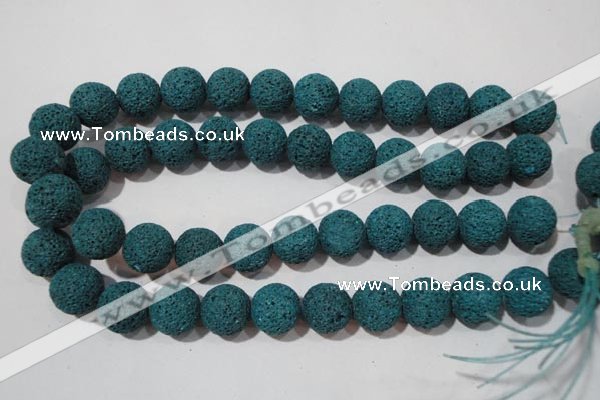 CLV457 15.5 inches 18mm round dyed blue lava beads wholesale