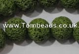 CLV464 15.5 inches 16mm round dyed green lava beads wholesale