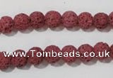 CLV468 15.5 inches 8mm round dyed red lava beads wholesale