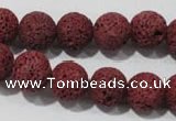 CLV469 15.5 inches 10mm round dyed red lava beads wholesale