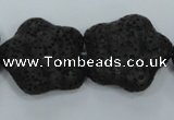 CLV47 15 inches 8*26mm star black natural lava beads wholesale