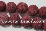 CLV471 15.5 inches 14mm round dyed red lava beads wholesale