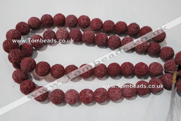 CLV471 15.5 inches 14mm round dyed red lava beads wholesale