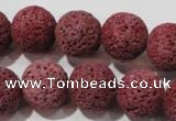 CLV472 15.5 inches 16mm round dyed red lava beads wholesale