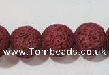 CLV473 15.5 inches 18mm round dyed red lava beads wholesale