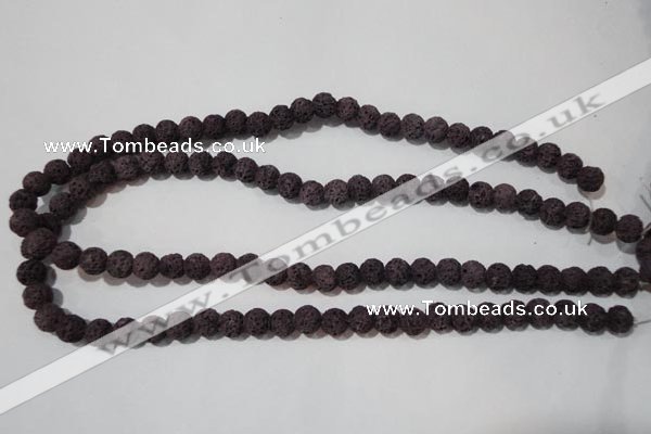 CLV476 15.5 inches 8mm round dyed purple lava beads wholesale