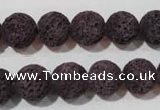 CLV478 15.5 inches 12mm round dyed purple lava beads wholesale