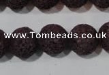 CLV479 15.5 inches 14mm round dyed purple lava beads wholesale