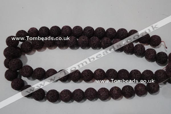 CLV479 15.5 inches 14mm round dyed purple lava beads wholesale