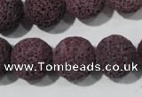 CLV480 15.5 inches 16mm round dyed purple lava beads wholesale