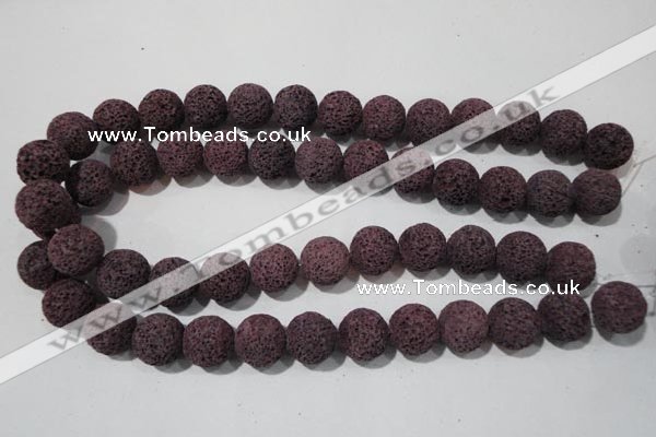 CLV480 15.5 inches 16mm round dyed purple lava beads wholesale