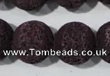 CLV481 15.5 inches 18mm round dyed purple lava beads wholesale