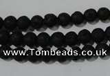 CLV483 15.5 inches 6mm round black lava beads wholesale