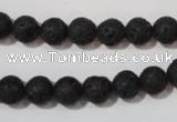 CLV484 15.5 inches 8mm round black lava beads wholesale