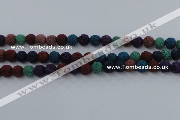 CLV522 15.5 inches 8mm round mixed lava beads wholesale