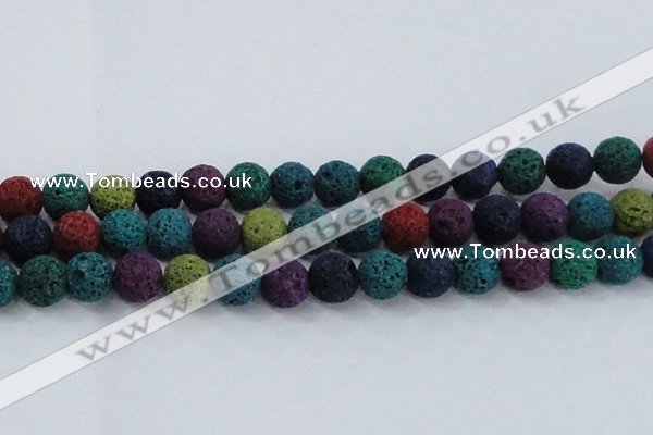 CLV523 15.5 inches 10mm round mixed lava beads wholesale