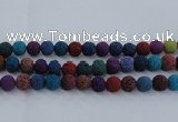 CLV524 15.5 inches 12mm round mixed lava beads wholesale