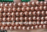 CLV533 15.5 inches 6mm round plated lava beads wholesale