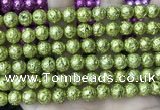 CLV535 15.5 inches 6mm round plated lava beads wholesale