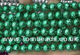 CLV537 15.5 inches 6mm round plated lava beads wholesale