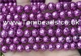 CLV538 15.5 inches 6mm round plated lava beads wholesale