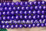 CLV539 15.5 inches 6mm round plated lava beads wholesale