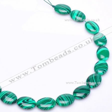 CMA03 flat oval 14*19mm imitate malachite beads Wholesale