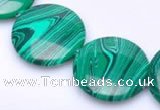 CMA08 15.5 inches 25mm coin imitate malachite beads wholesale