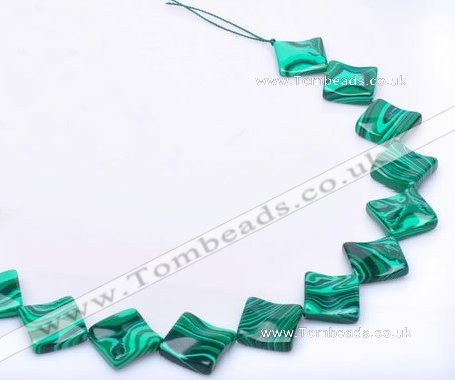 CMA09 15.5 inches 22mm rhombus imitate malachite beads Wholesale