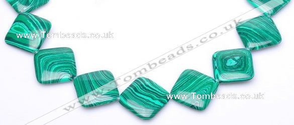 CMA10 15.5 inches 31mm rhombus imitate malachite beads wholesale