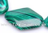 CMA11 23*30mm rhombus imitate malachite gemstone beads Wholesale