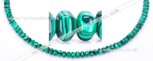 CMA15 4*6mm roundel imitate malachite gemstone beads Wholesale