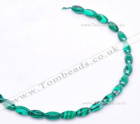 CMA25 8*14mm faceted drum imitate malachite beads Wholesale