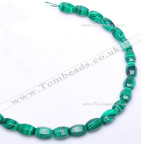 CMA26 10*14mm faceted drum imitate malachite beads Wholesale