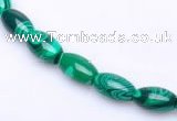 CMA28 15.5 inches 5*10mm rice imitate malachite beads Wholesale