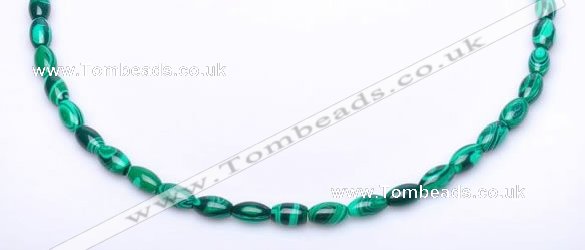 CMA28 15.5 inches 5*10mm rice imitate malachite beads Wholesale
