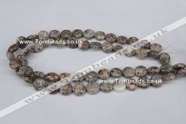 CMB08 15.5 inches 14mm flat round natural medical stone beads