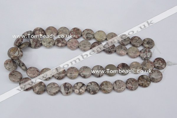 CMB09 15.5 inches 16mm flat round natural medical stone beads