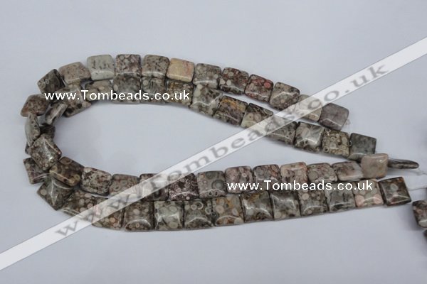 CMB19 15.5 inches 14*14mm square natural medical stone beads