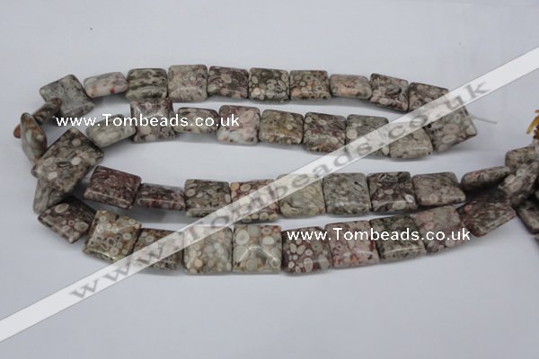 CMB21 15.5 inches 18*18mm square natural medical stone beads